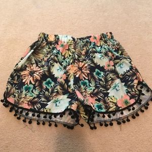 Floral High-waisted Shorts